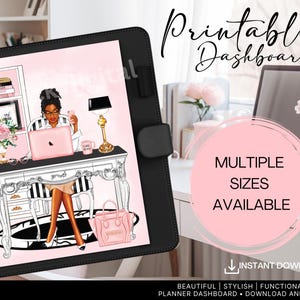 Girl Boss Lady printable planner dashboard, Lady Boss printable dashboard Multiple Sizes Planner Printable Cover, Printable for Planner