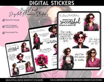 Digital Planner Stickers Girl Boss Digital Stickers for Digital Planning Goodnotes Stickers Lady Boss Digital Notebook Stickers