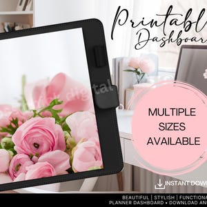 Flower Bouquet printable planner dashboard, Floral printable dashboard Multiple Sizes Planner Printable Cover, Printable for Planner