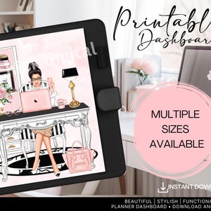 Girl Boss Lady printable planner dashboard, Lady Boss printable dashboard Multiple Sizes Planner Printable Cover, Printable for Planner