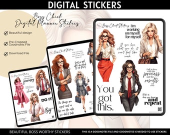 Digital Planner Stickers Girl Boss Digital Stickers for Digital Planning Goodnotes Stickers Lady Boss Digital Notebook Stickers