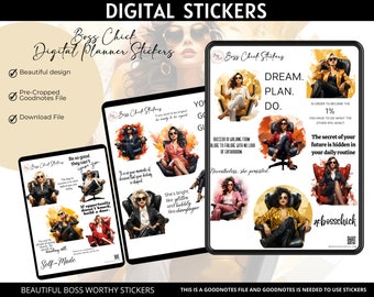 Digital Planner Stickers Girl Boss Digital Stickers for Digital Planning Goodnotes Stickers Lady Boss Digital Notebook Stickers