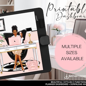 Girl Boss Lady printable planner dashboard, Lady Boss printable dashboard Multiple Sizes Planner Printable Cover, Printable for Planner