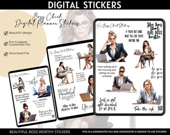 Digital Planner Stickers Girl Boss Lady Digital Stickers for Digital Planning Goodnotes Stickers Lady Boss Digital Notebook Stickers