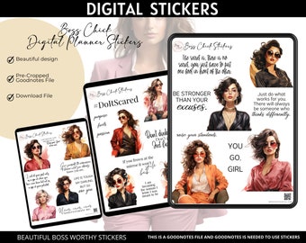 Digital Planner Stickers Girl Boss Digital Stickers for Digital Planning Goodnotes Stickers Lady Boss Digital Notebook Stickers