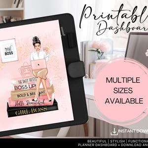 Girl Boss Lady printable planner dashboard, Lady Boss printable dashboard Multiple Sizes Planner Printable Cover, Printable for Planner