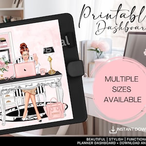 Girl Boss Lady printable planner dashboard, Lady Boss printable dashboard Multiple Sizes Planner Printable Cover, Printable for Planner