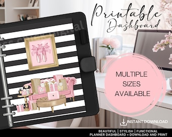 I&#39;m Fancy printable planner dashboard, Girly Black n White printable dashboard Multiple Sizes Planner Printable Cover, Printable for Planner