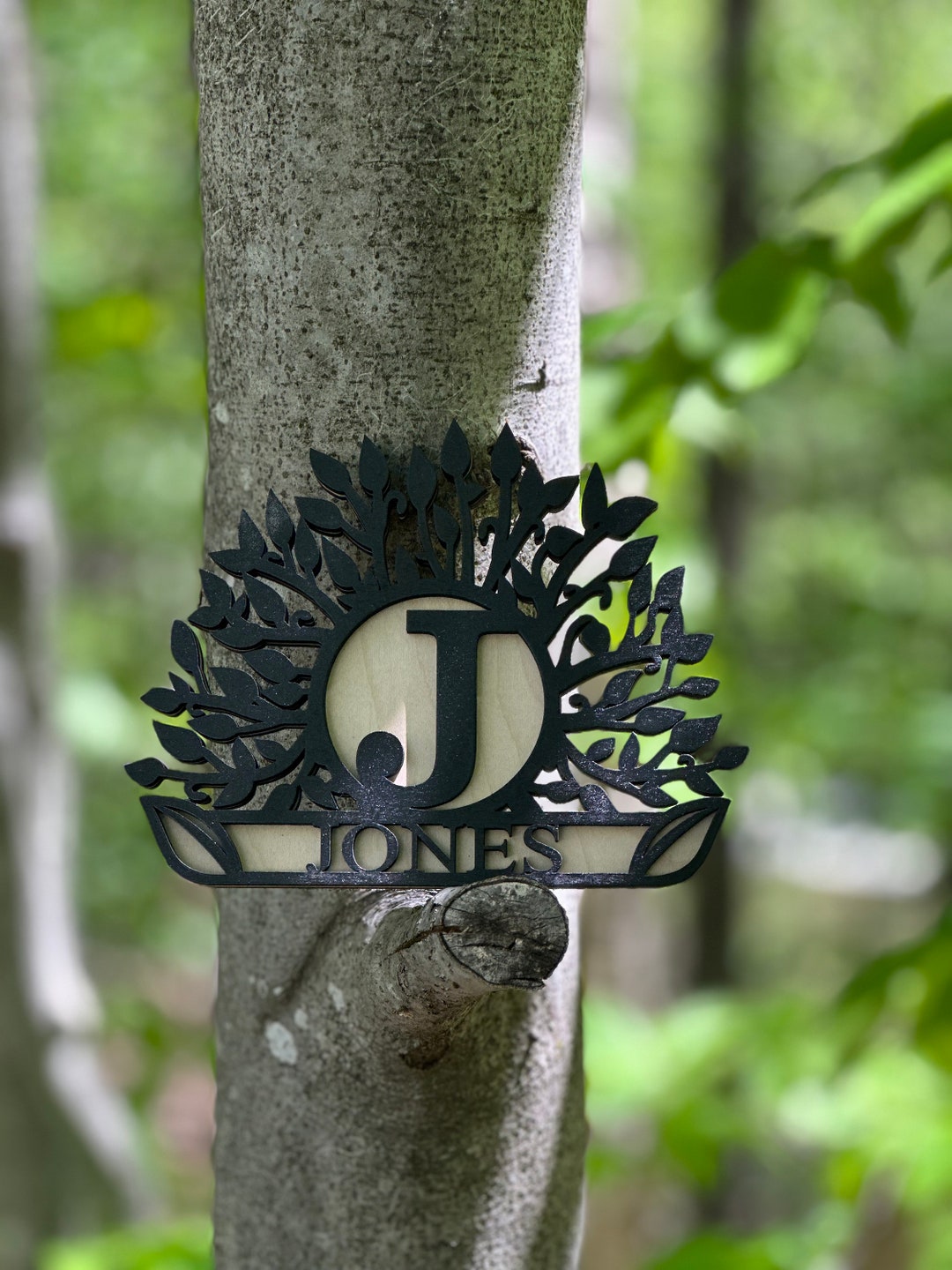 Tree of Life Horizontal Monogram Wall Sign - Etsy