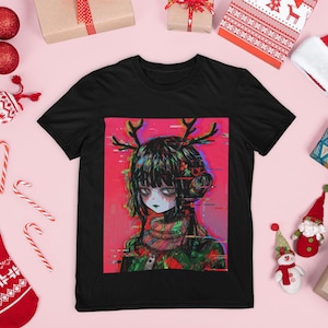 Christmas Pastel Goth Anime Oversized T-shirt  | Harajuku Streetwear | Japanese Streetwear | Grunge Aesthetic
