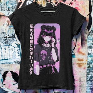 Pastel Goth Anime Oversized Tshirt  | Harajuku Streetwear | Japanese Streetwear | Grunge Aesthetic