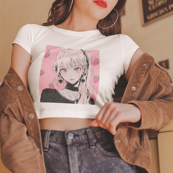 【KOOLOSET】Anime Crop Brushed Hood Kitsune Ghost Girl