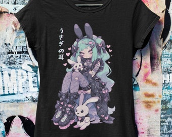 Pastel Goth Anime Oversized T-shirt  | Harajuku Streetwear | Japanese Streetwear | Grunge Aesthetic