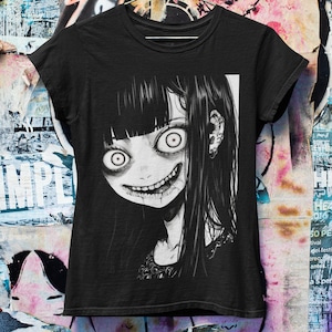 Anime Horror Girl Oversized T-shirt  | Harajuku Streetwear | Japanese Streetwear | Grunge Aesthetic