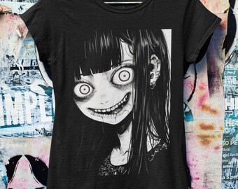 Anime Horror Girl Oversized T-shirt  | Harajuku Streetwear | Japanese Streetwear | Grunge Aesthetic