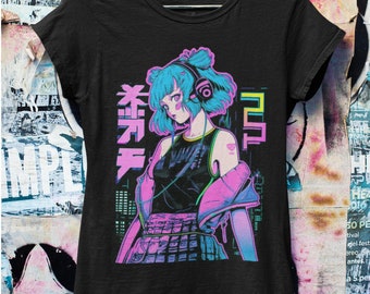 Cyberpunk Anime Oversized Tshirt  | Pastel Goth Harajuku Streetwear | Japanese Streetwear | Grunge Aesthetic