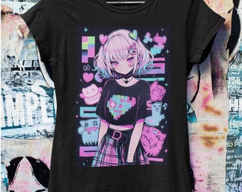 Pastel Goth Anime Oversized Tshirt  | Harajuku Streetwear | Japanese Streetwear | Grunge Aesthetic