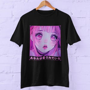 90&#39;s Anime Girl | Harajuku Shirt | Pastel Goth Anime Shirt | Japanese Aesthetic Shirt | Streetwear Shirt | Retro Japanese Fashion