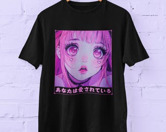 90&#39;s Anime Girl | Harajuku Shirt | Pastel Goth Anime Shirt | Japanese Aesthetic Shirt | Streetwear Shirt | Retro Japanese Fashion