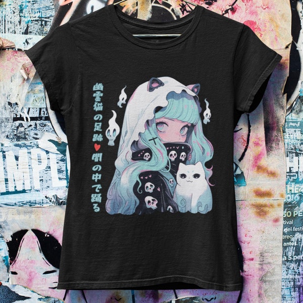 Pastel Goth Anime Ghost Girl Oversized T-shirt  | Harajuku Streetwear | Japanese Streetwear | Grunge Aesthetic