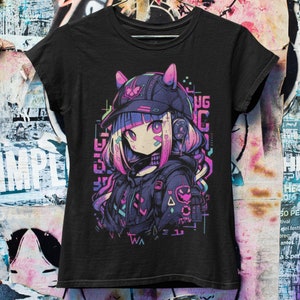 Cyberpunk Anime Oversized Tshirt | Pastel Goth Harajuku Streetwear | Japanese Streetwear | Grunge Aesthetic