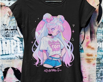 Pastel Goth Anime Oversized Tshirt  | Harajuku Streetwear | Japanese Streetwear | Grunge Aesthetic