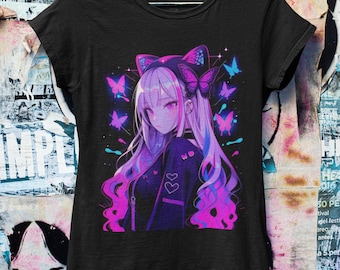Butterfly Anime Pastel Goth Unisex T-shirt  | Harajuku Streetwear | Japanese Streetwear | Grunge Aesthetic