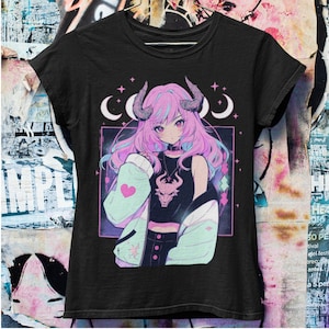 Pastel Goth Anime Moon Oversized T-shirt  | Harajuku Streetwear | Japanese Streetwear | Grunge Aesthetic