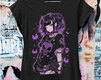 Pastel Goth Anime Oversized Tshirt  | Harajuku Streetwear | Japanese Streetwear | Grunge Aesthetic