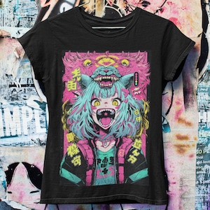 Pastel Goth Anime Oversized T-shirt  | Harajuku Streetwear | Japanese Streetwear | Grunge Aesthetic