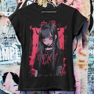 Pastel Goth Horror Anime Oversized T-shirt  | Harajuku Streetwear | Japanese Streetwear | Grunge Aesthetic