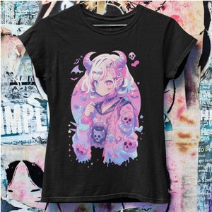 Pastel Goth Anime Oversized Tshirt  | Harajuku Streetwear | Japanese Streetwear | Grunge Aesthetic