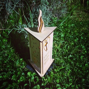 Große Grabkerze 3D Holz Dreieck Kerze passt Teelicht Tag der Toten In Erinnerung Engel Laser Cut Digitale Dateien Grab Ornamente
