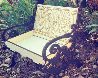 Laser Cut Bench Shelf, Jewelry Storage, Small Item Display | Digital File
