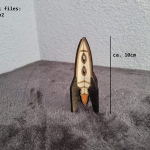 Rocket Spaceship Toy in Digital File for Laser Cut
