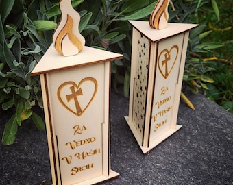 Compact 3D Triangle Wooden Candle Day of Dead In Memory Angel Laser Cut Digital Files Grave Ornaments Angel Rest In Peace Forever in Hearts