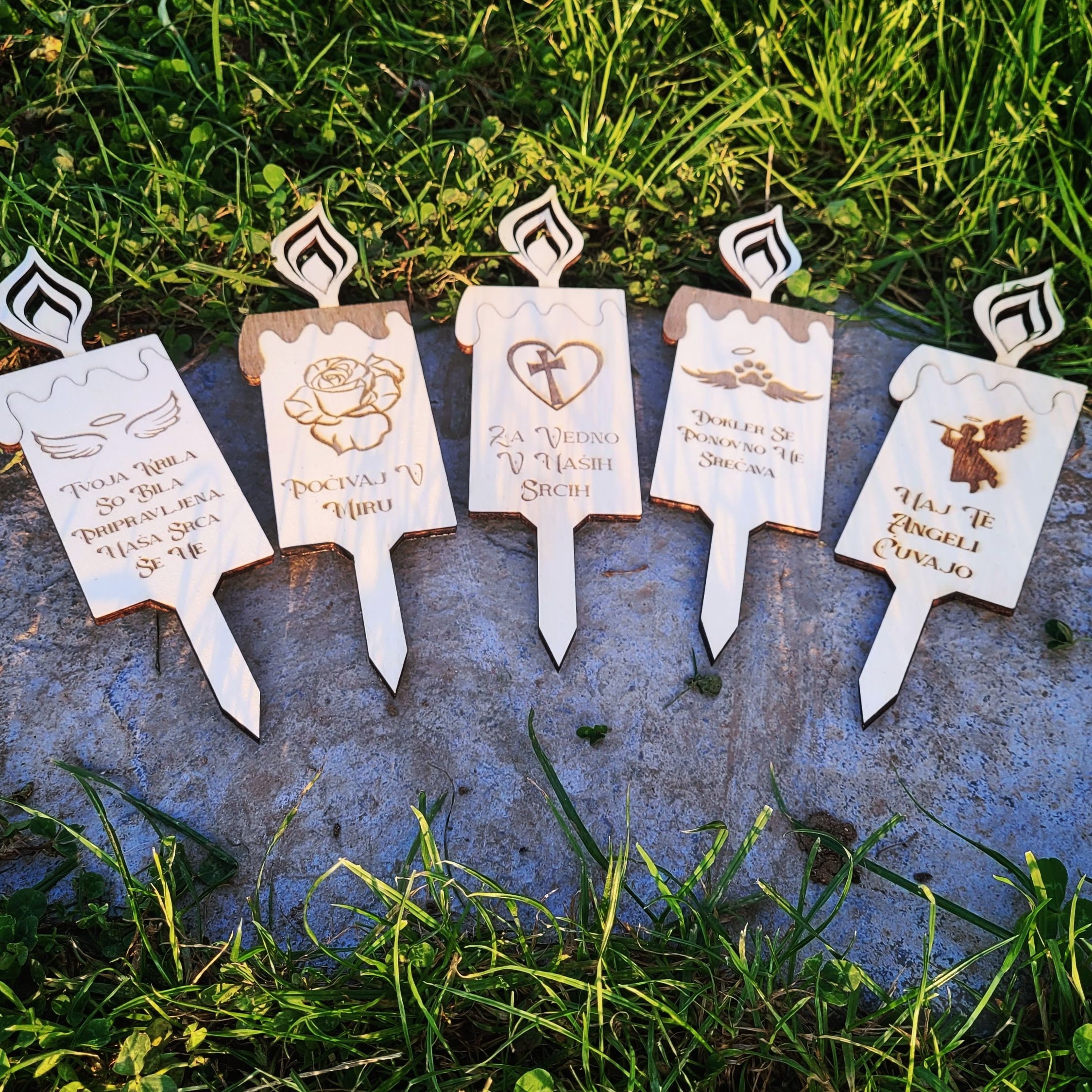 Grave Eco Candle Wooden Candle Day of Dead In Memory Angel Laser Cut Digital Files Grave Ornaments Angel Rest In Peace