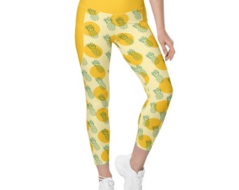 Pineapple Printed Leggings with pockets