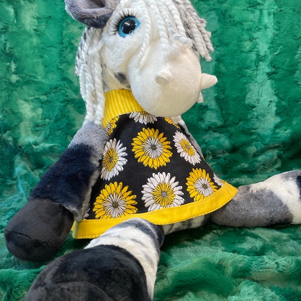 Horse, Storm Pony, Rodeo Theme, Birthday Gift, Horse Lover's Gift, Hand Crafted, Bedtime Pal, Flirty,  Party Dress Included