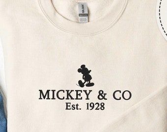 Embroidery Mickey Sweatshirt, Embroidered Mickey Hoodie, Disney Kids Sweatshirt, Mickey Youth Wear, Disney Vacation Gift, Embroidery Apparel