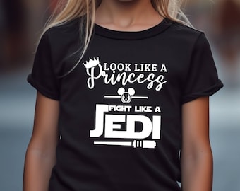 Look Like A Princess T-shirt, Star Wars Gift for Kids, Girl Power Shirt, Kids Disney Shirt, Jedi Shirt, Gift for Daughter, Star Wars Fan