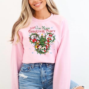Mickey and Friends Christmas Sweatshirt, Mickey and Minnie Christmas Couple Shirt, Disney Christmas Tee, Mickey Christmas Party Sweatshirt
