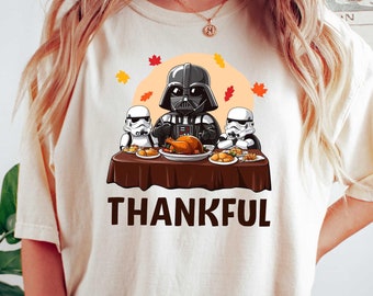 Star Wars Family Thanksgiving Shirt, Thanksgiving Comfort Colors Shirt, Darth Vader Thankful Shirt, Disney Thanksgiving Shirt, Autumn Leaves