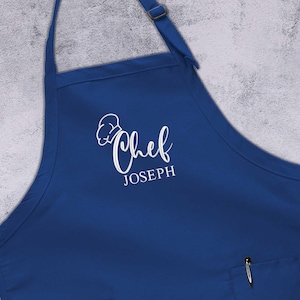 Custom Embroidery Apron, Personalized Embroidered Apron, Chef Name Apron, Custom Cook Apron, Cooking Apron, Baking Apron, Kitchen Gift Apron