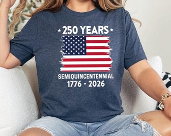Chemise 250e anniversaire des États-Unis, t-shirt Happy Birthday America, T-shirt patriotique, chemise drapeau américain 1776 2026, T-shirt semi-quincentenaire