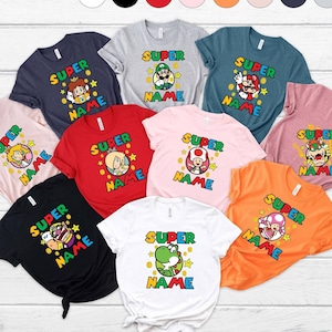Super Mario T-shirt, Personalized Mario Characters Shirt, Custom Kids Shirt, Video Game Inspired Shirt, Gift for Gamer Shirt, Cousin Shirt