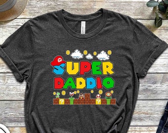 Camiseta de Super Papá, El Mejor Papá del Mundo, Regalo del Día del Padre, Camiseta de Mario, Camiseta de Papá Gamer, Revelación de Embarazo, Anuncio de Bebé, Regalo para Papá