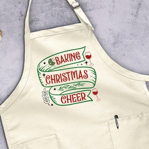 Baking Christmas Cheer Apron, Kitchen Apron, Adjustable Apron, Christmas Aprons, Chef Gift, Apron With Pockets, Christmas Gift Idea