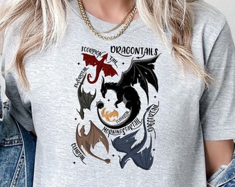Dragon Fantasy Shirt, Dragon Lover Gift, Dungeons and Dragons Tee, Romantic Fantasy Dragon Tee, Fourth Wing Merch, Booktok Dragon Shirt