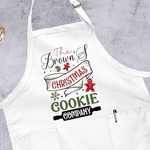 Christmas Apron, Cookie Apron, Personalized Kitchen Gifts, Custom Name Apron, Cookie Crew, Baking Gift, Christmas Party Apron, Holiday Apron